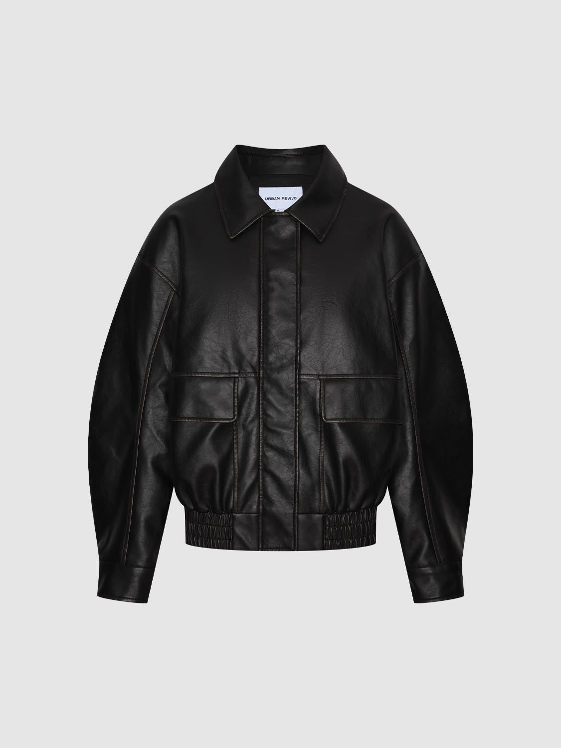 Flap Pockets Collared Bomber Jackets - Image 7