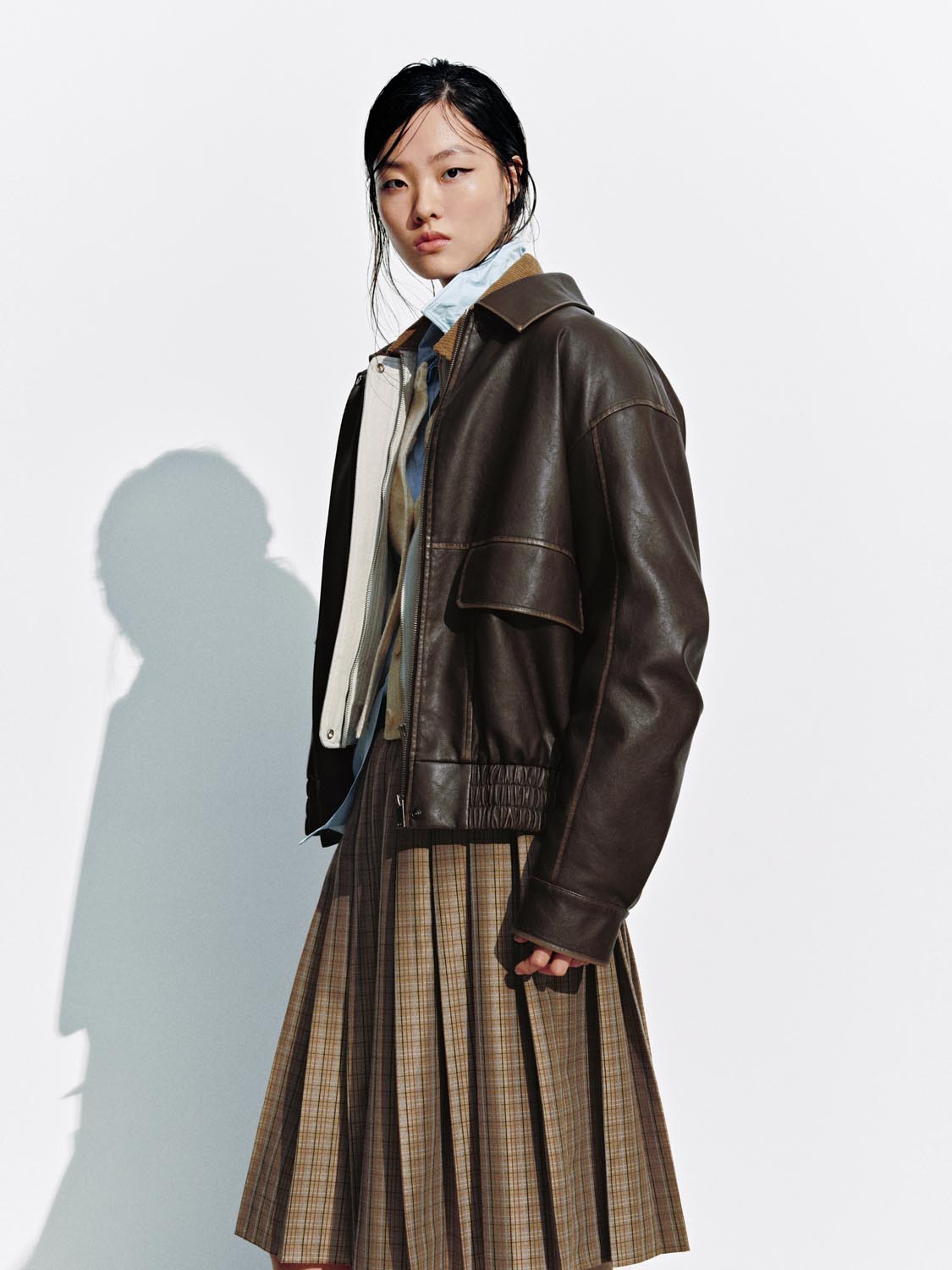 Flap Pockets Collared Bomber Jackets - Image 10