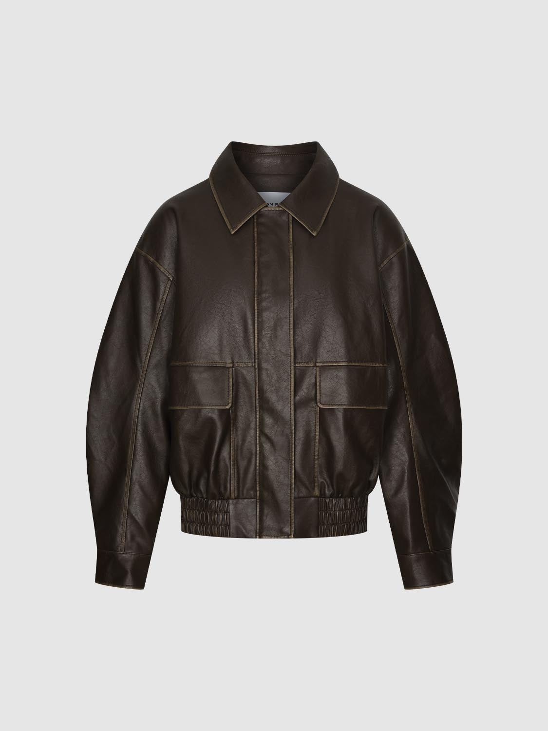 Flap Pockets Collared Bomber Jackets - Image 15