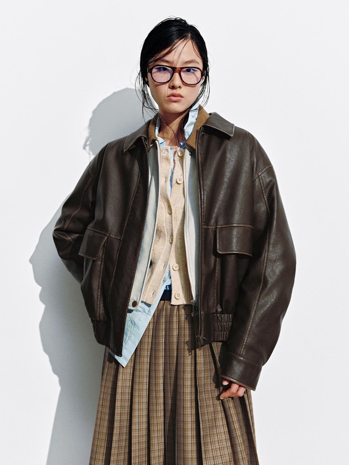 Flap Pockets Collared Bomber Jackets - Image 18