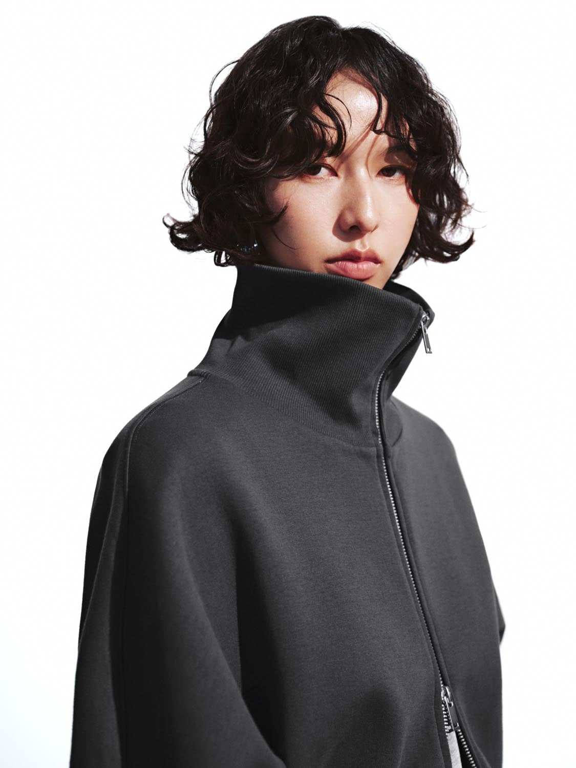 Stand Collar Full Zip Bomber Jackets - Image 3