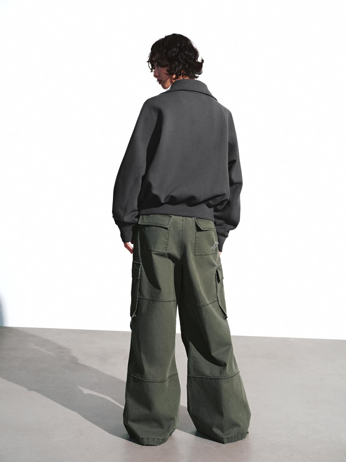 Stand Collar Full Zip Bomber Jackets - Image 6