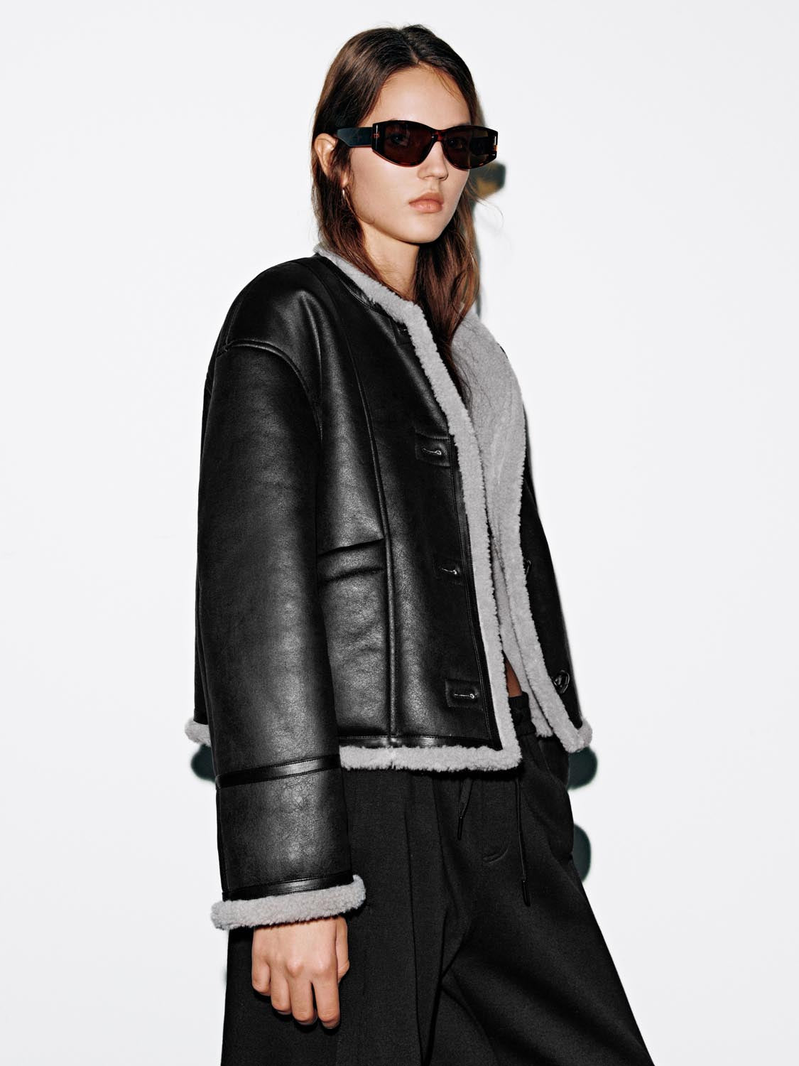 Faux Leather Button Up Jackets - Image 2