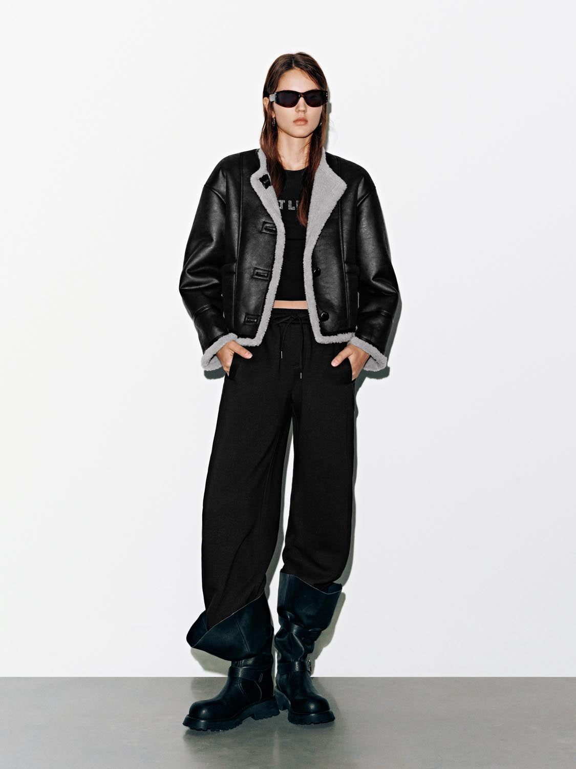 Faux Leather Button Up Jackets - Image 4