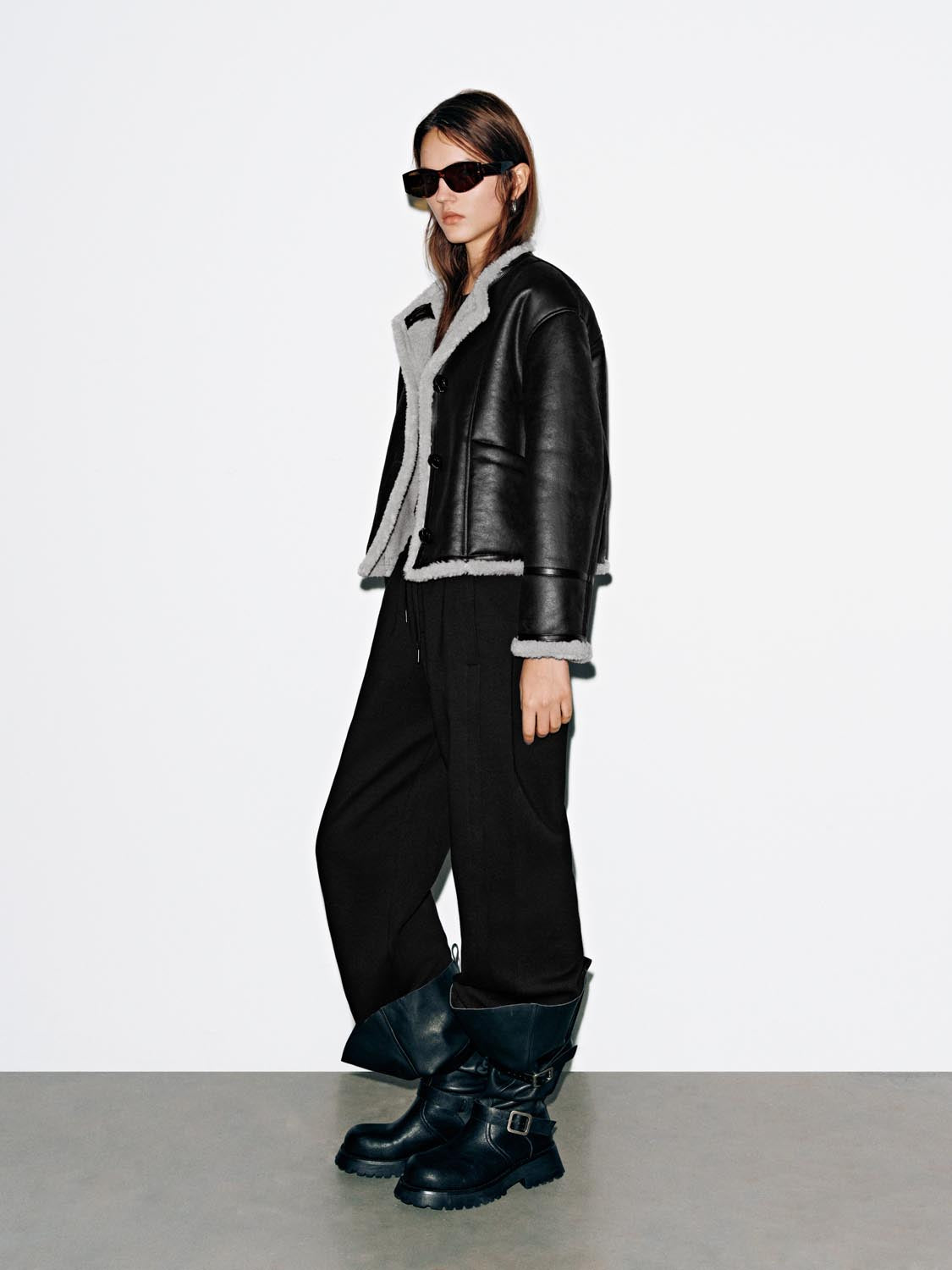 Faux Leather Button Up Jackets - Image 5