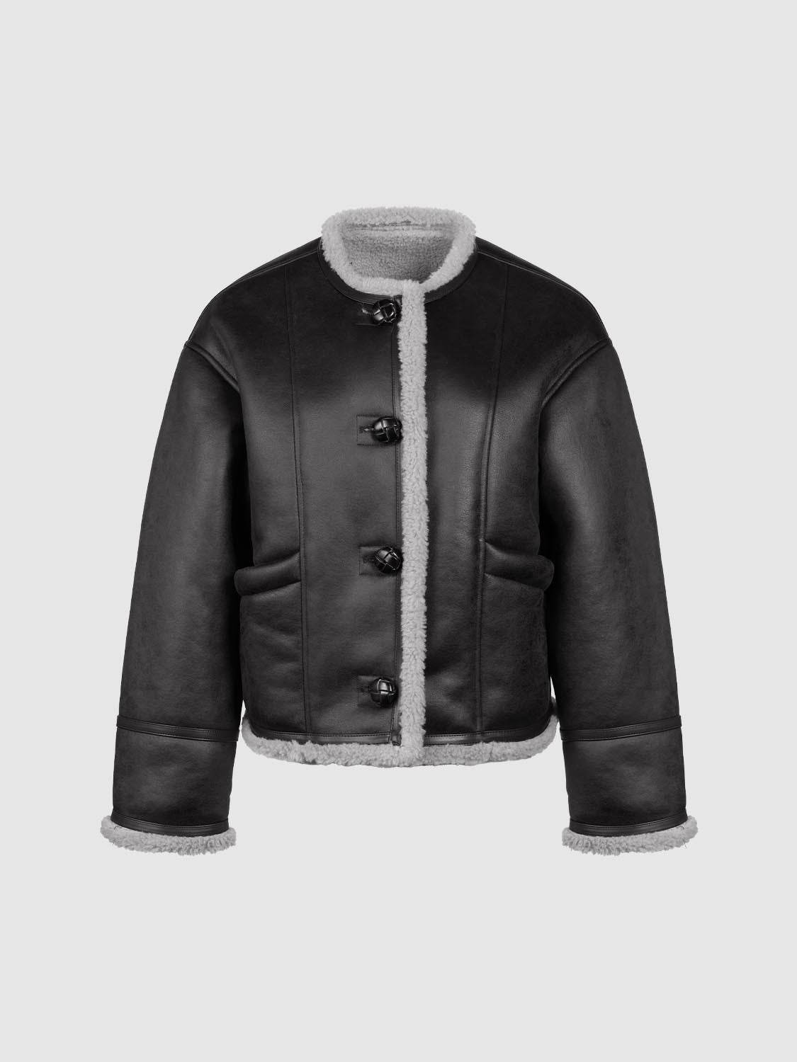 Faux Leather Button Up Jackets - Image 7