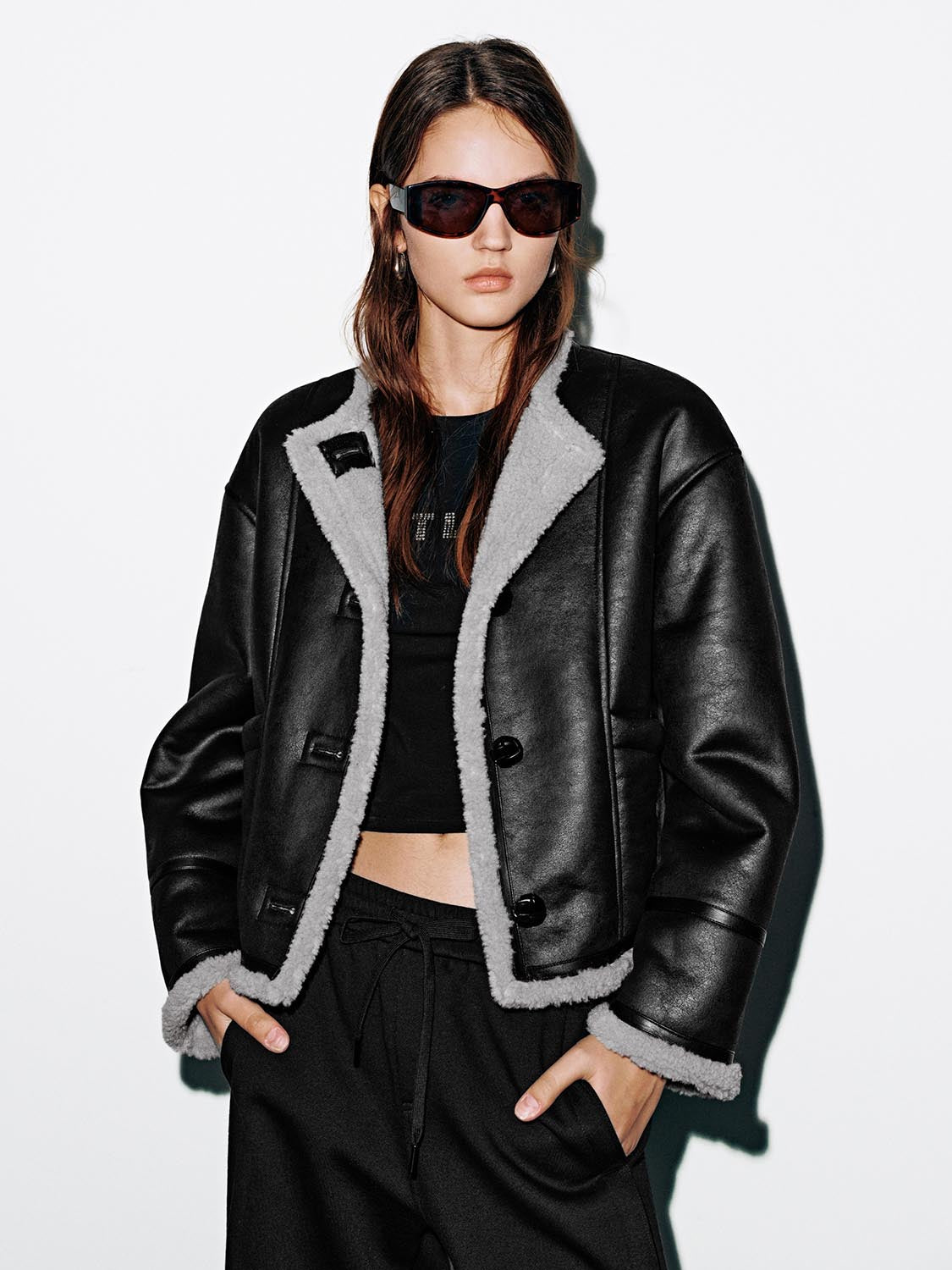 Faux Leather Button Up Jackets - Image 17