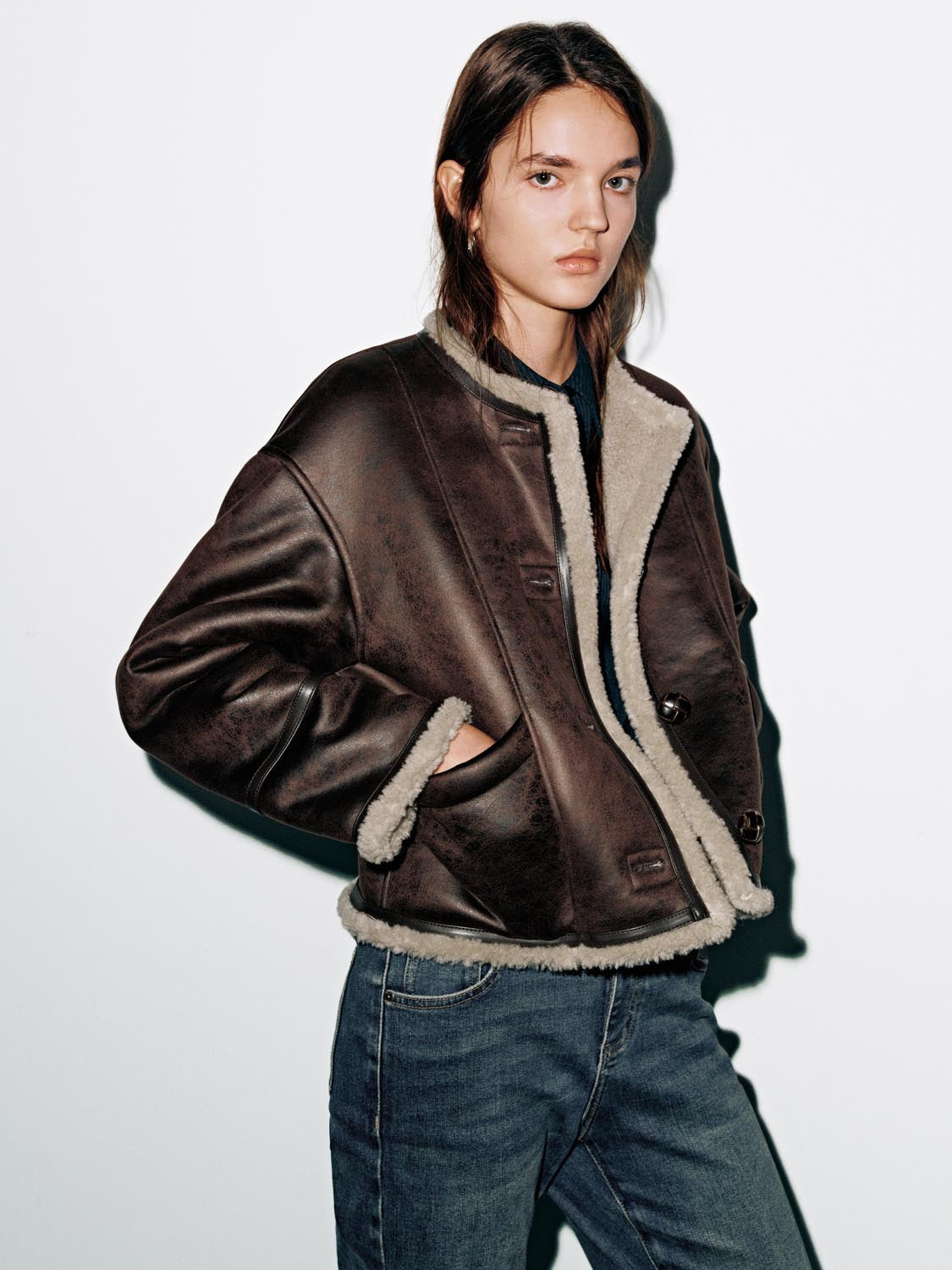 Faux Leather Button Up Jackets - Image 10