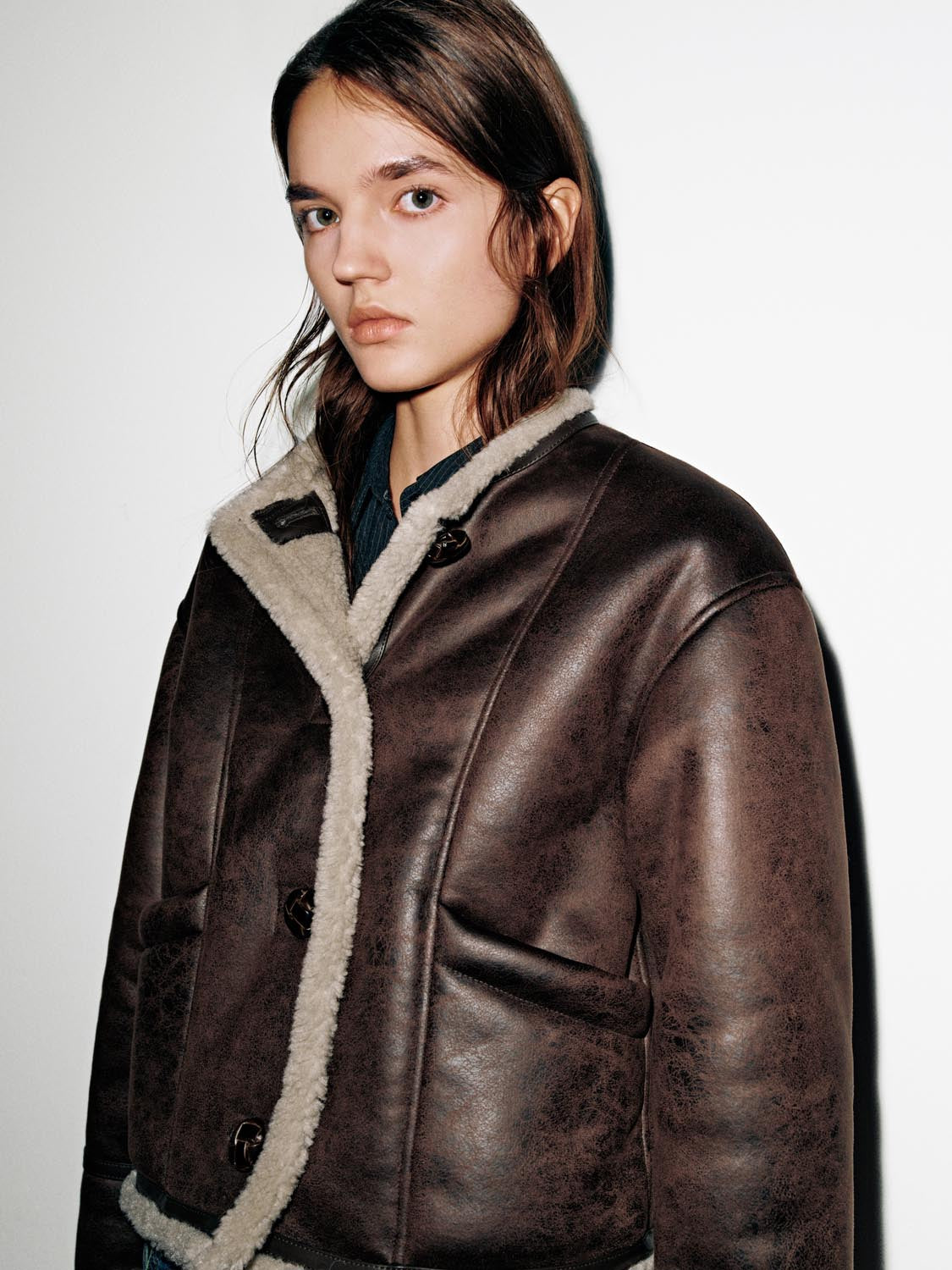 Faux Leather Button Up Jackets - Image 11