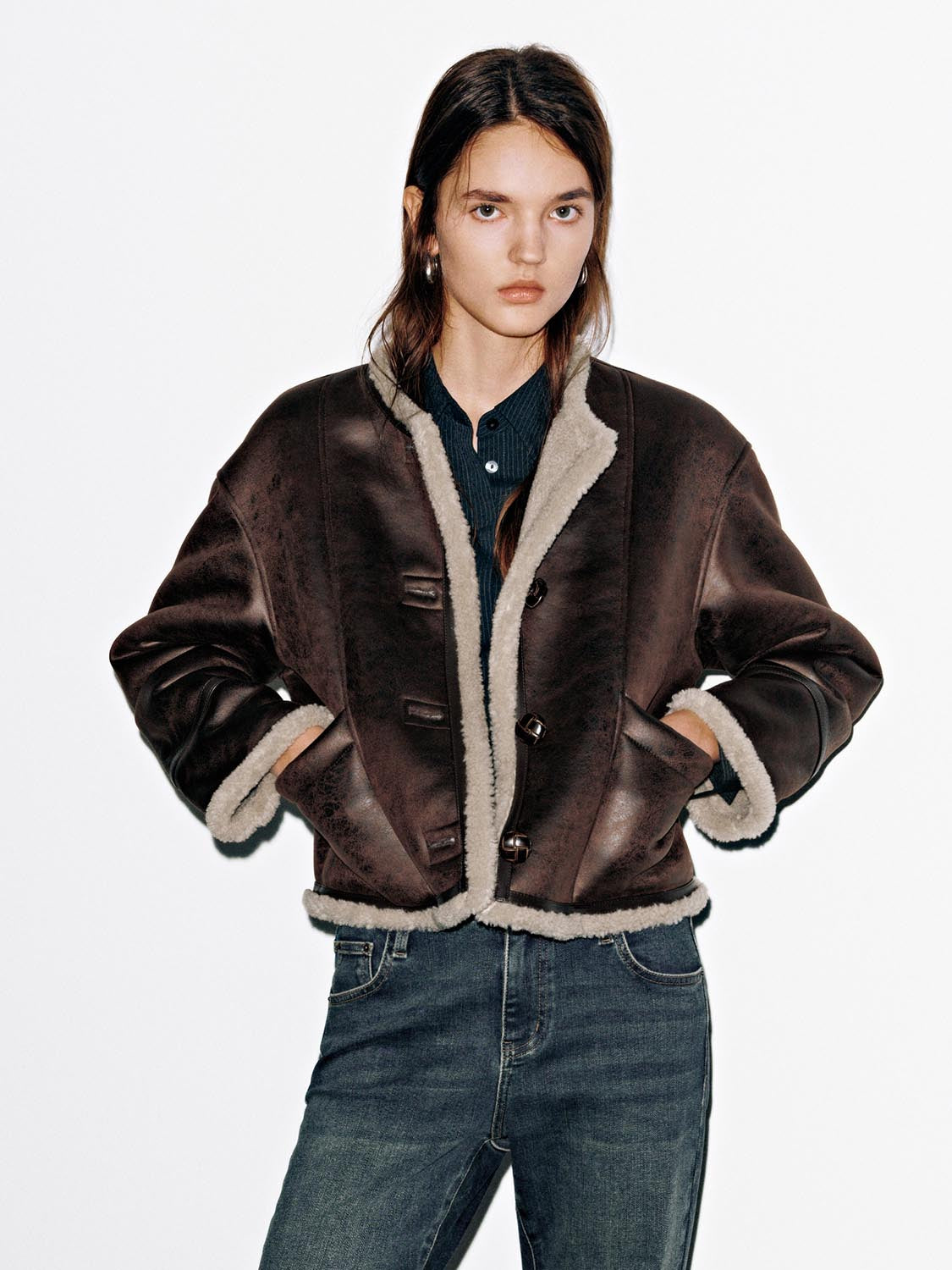 Faux Leather Button Up Jackets - Image 18